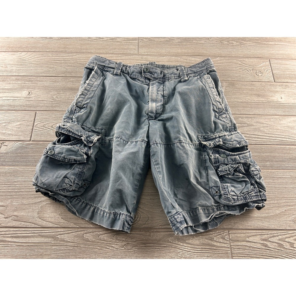 Polo Ralph Lauren Mens Cargo Shorts Faded Navy Blue Utility Workwear Size 34 VTG